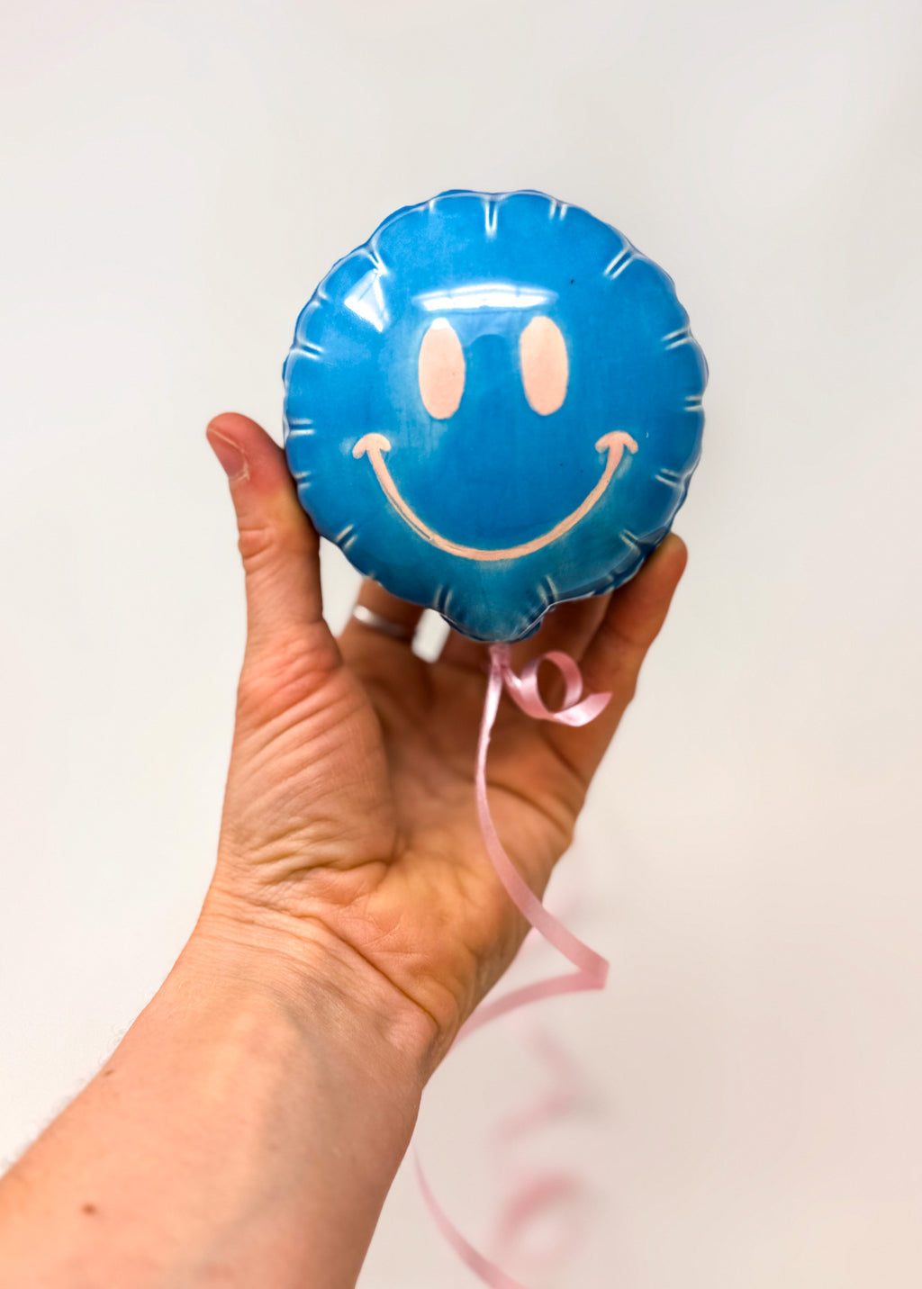 Mini Smiley : Blue with Pink smile