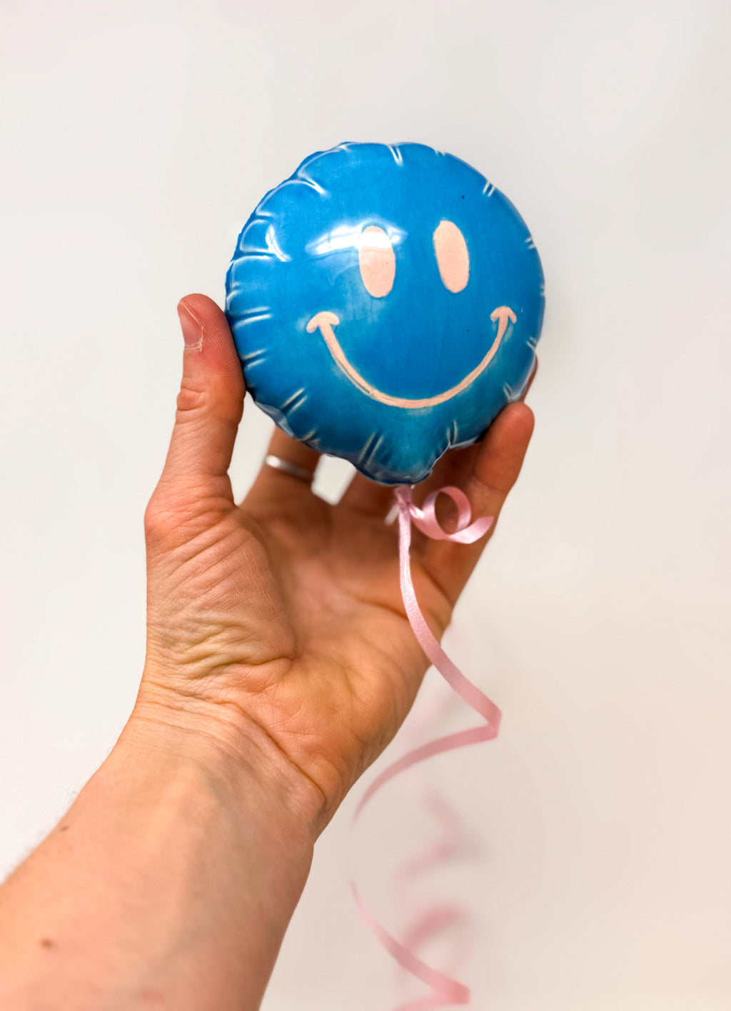 Mini Smiley : Blue with Pink smile