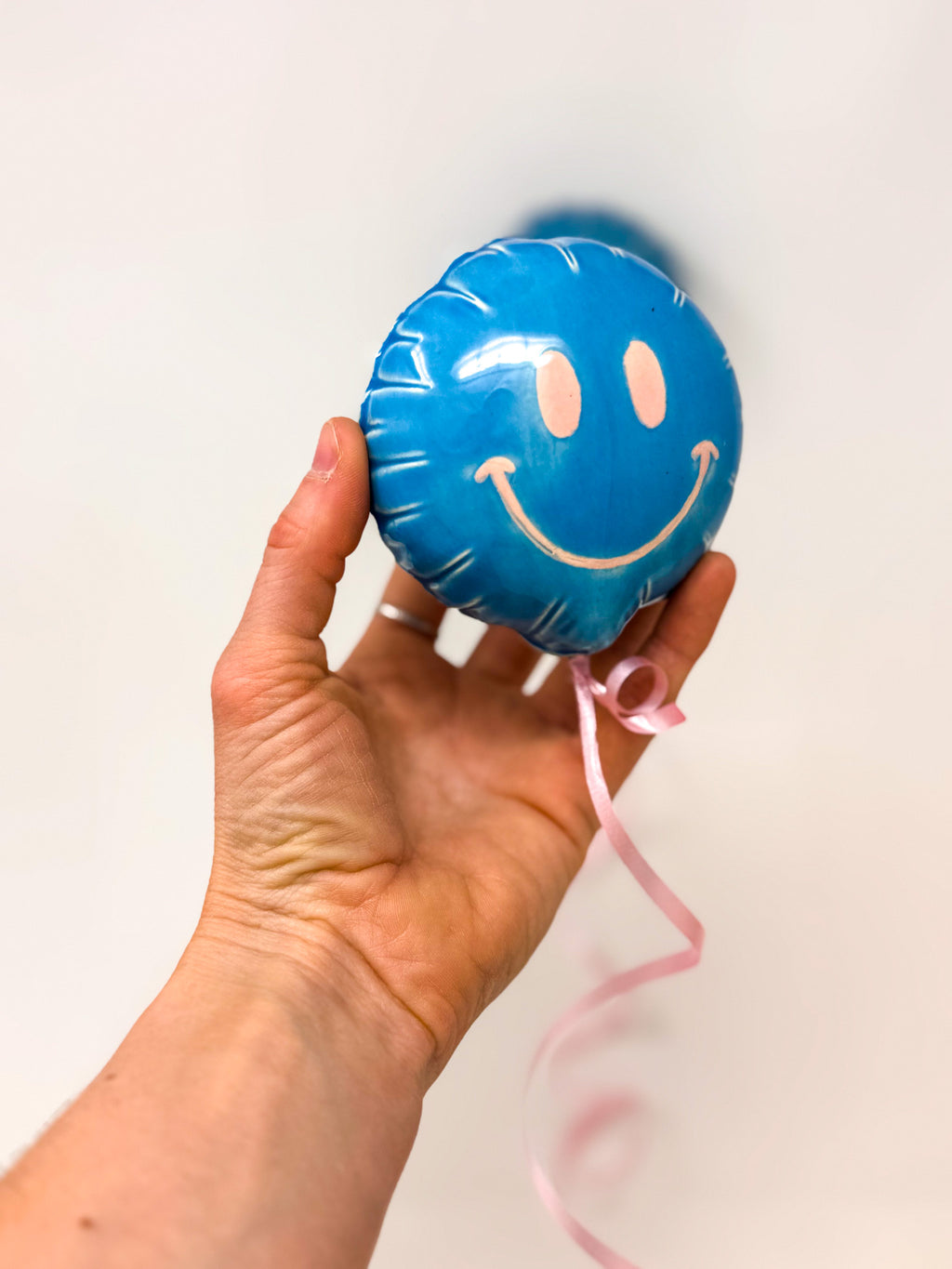Mini Smiley : Blue with Pink smile