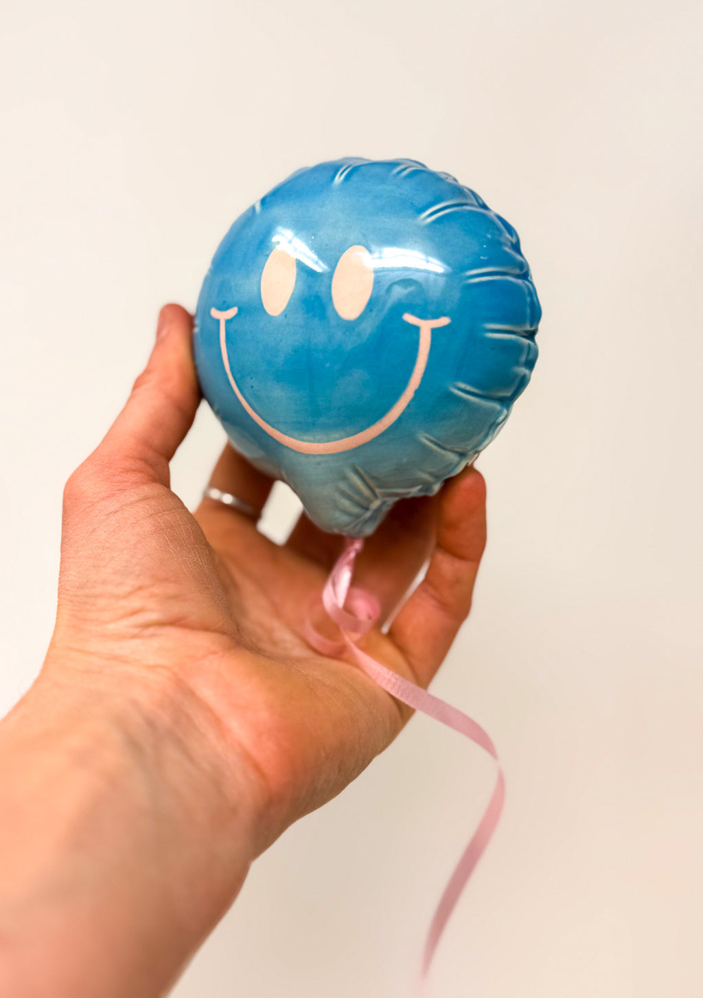 Mini Smiley : Blue with Pink smile