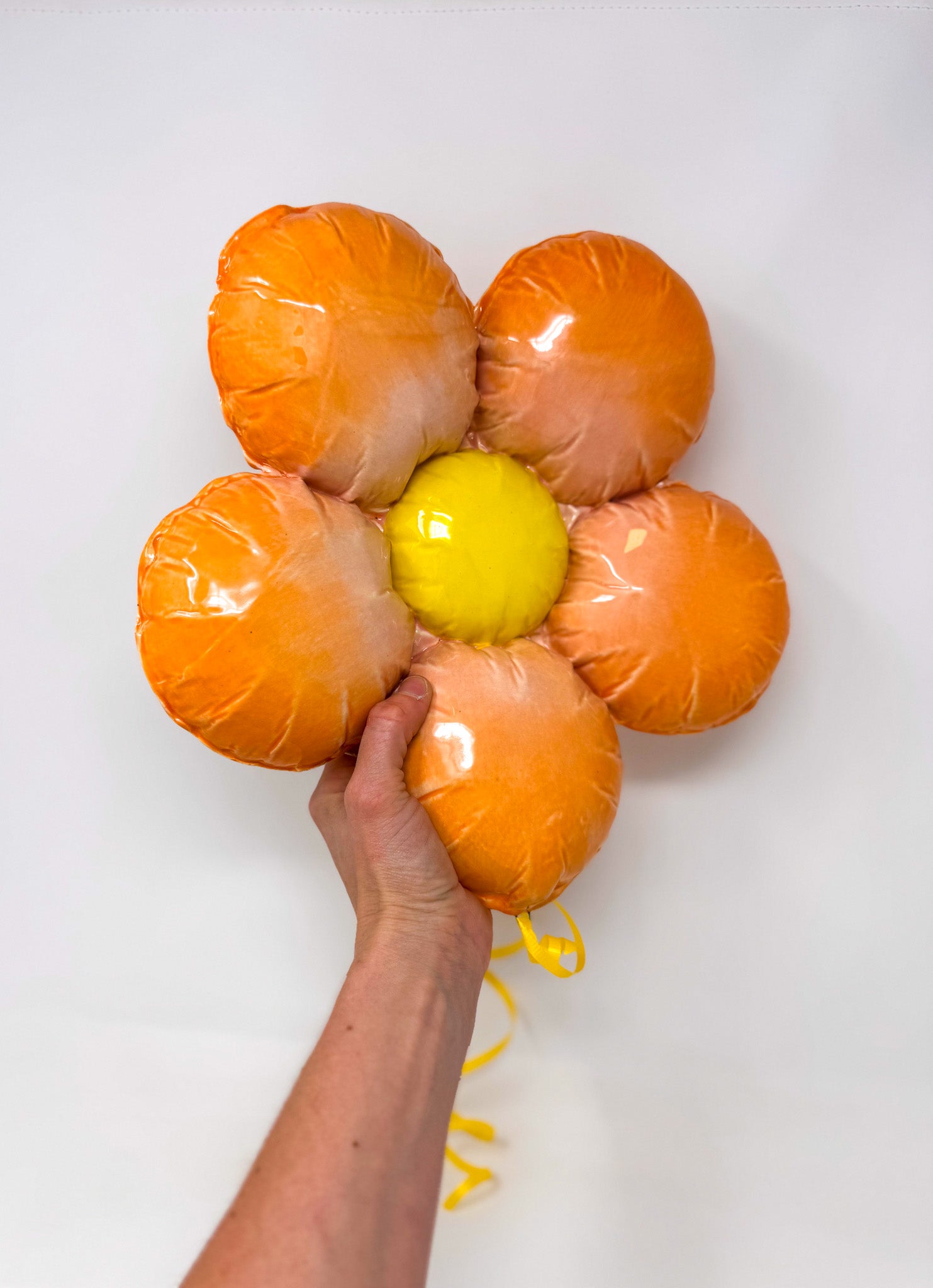 Ceramic Flower Balloon : Orange / Pink Ombre with Yellow center