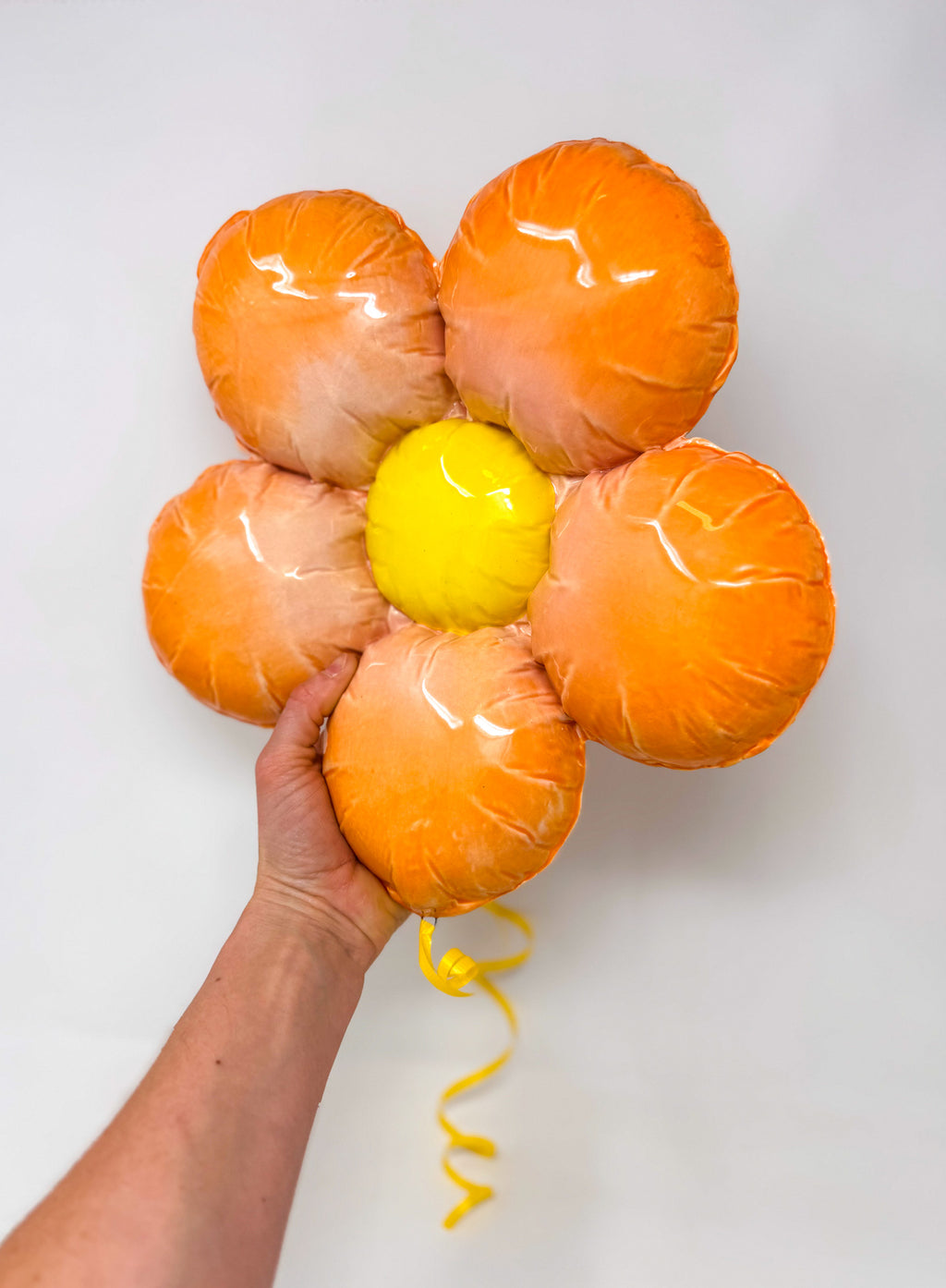 Ceramic Flower Balloon : Orange / Pink Ombre with Yellow center