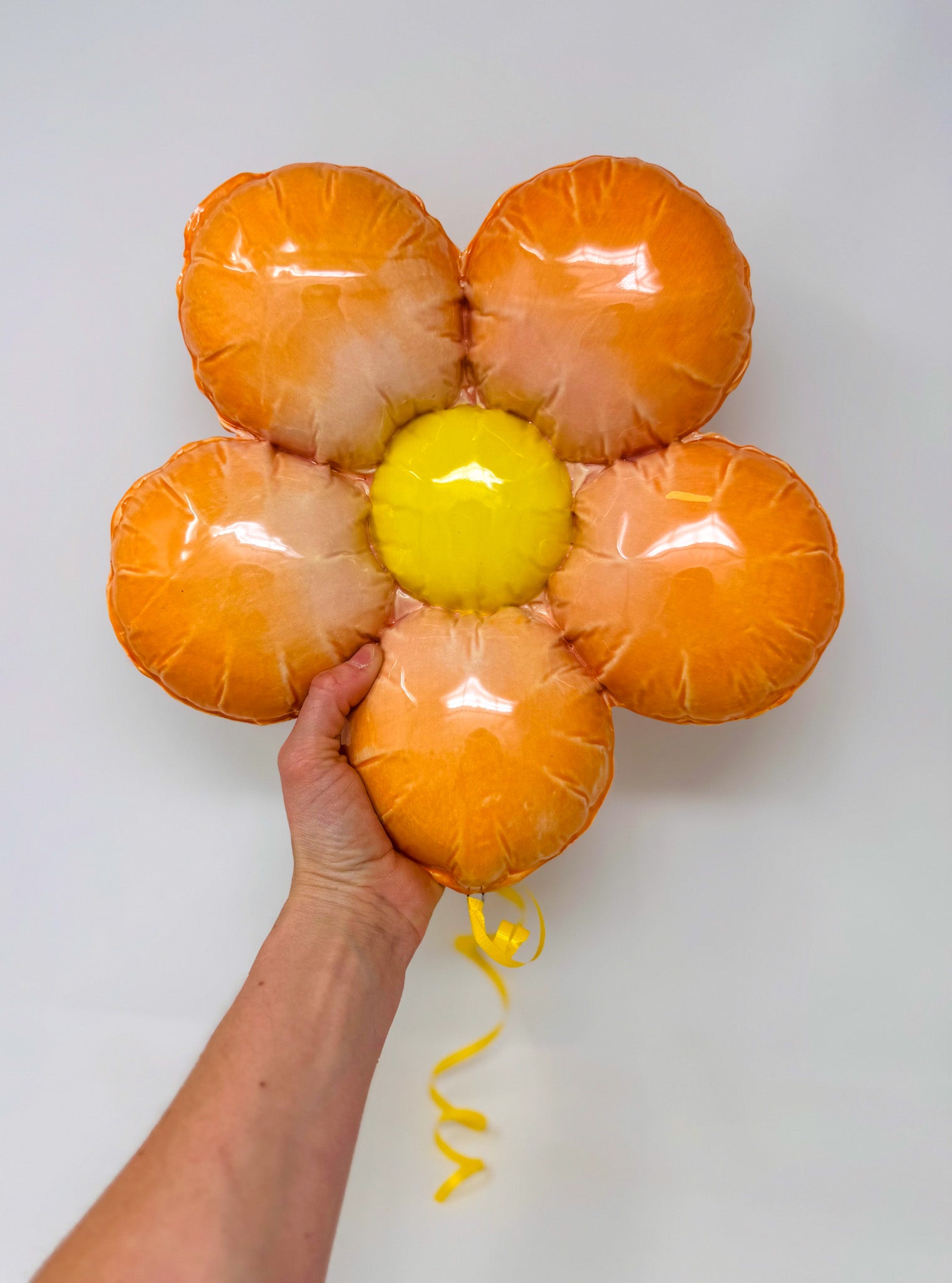 Ceramic Flower Balloon : Orange / Pink Ombre with Yellow center
