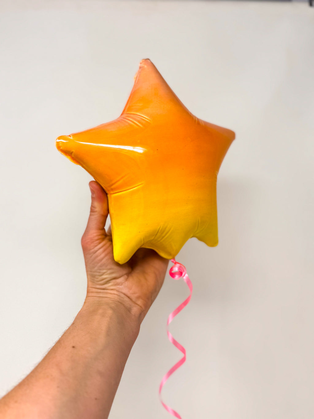 Large Star Balloon: Pink /Orange / Yellow Ombre