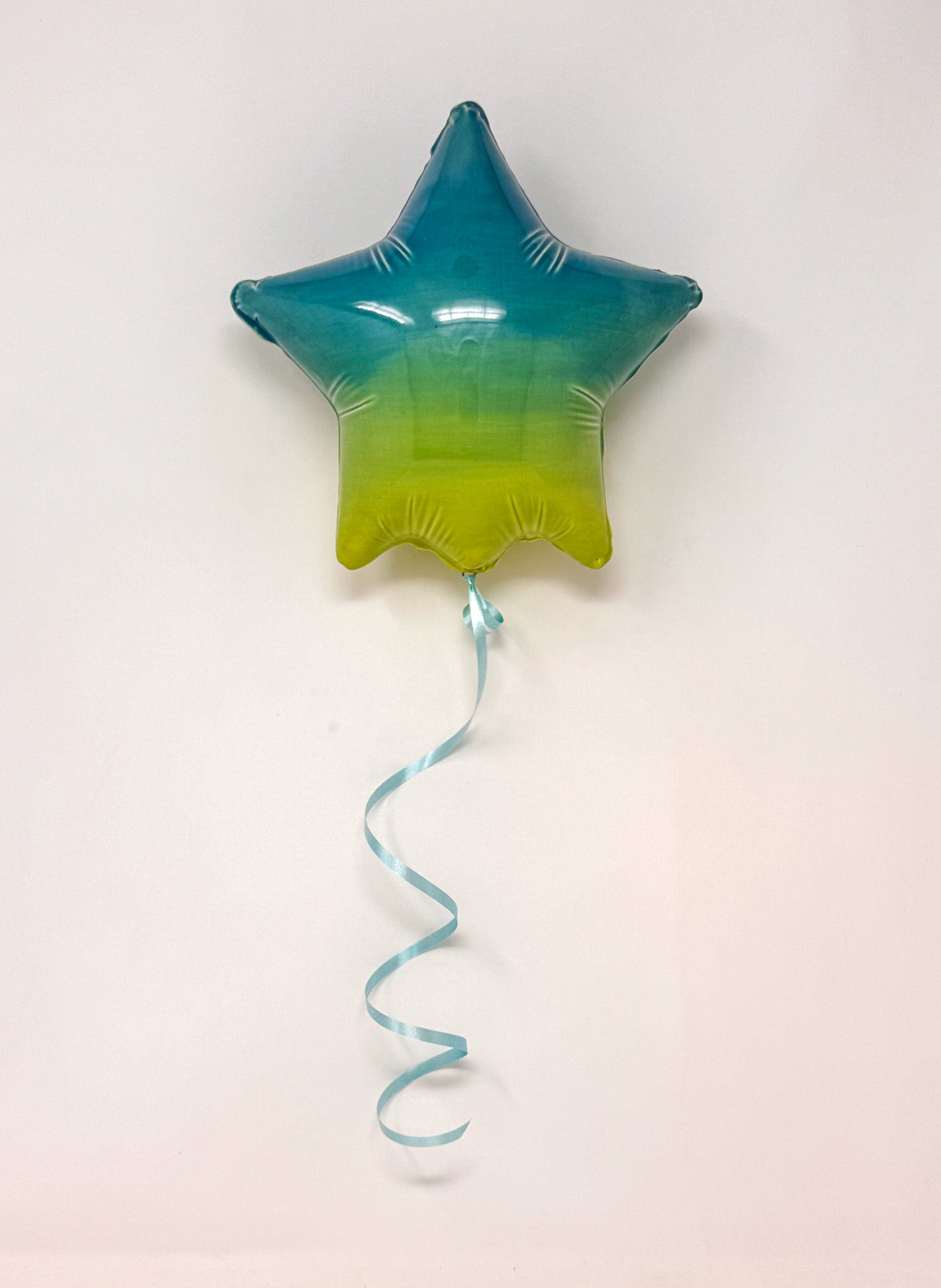 Large Star Balloon: Teal / Jaded / Green / Yellow Ombre