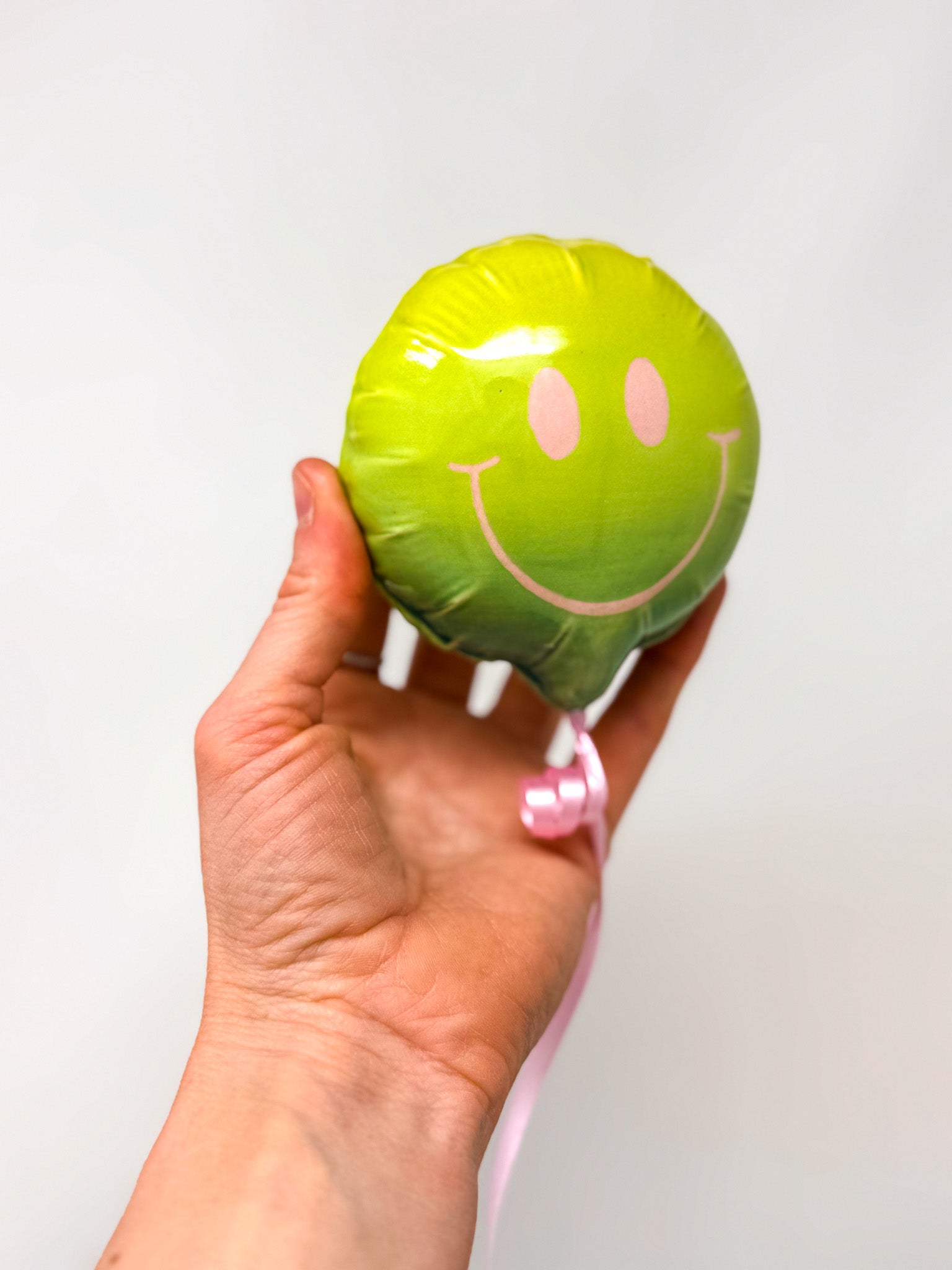 Mini Smiley : Yellow / Chartreuse / Green Ombre with Pink smile
