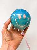 Mini Smiley : Blue / Teal Ombre with Pink face