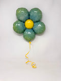 Ceramic Flower Balloon : Green / Teal / Baby Blue with Yellow Center