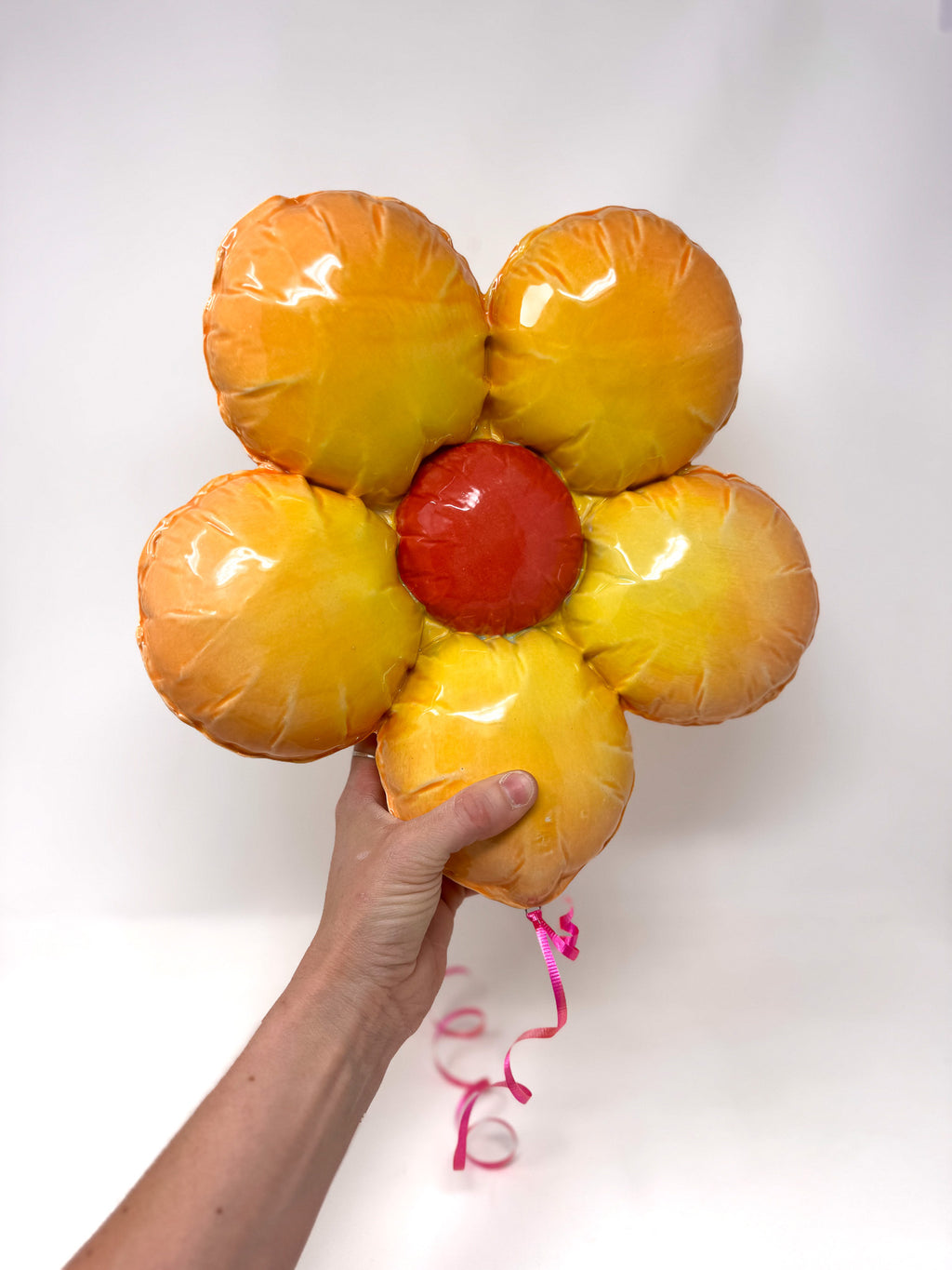 Ceramic Flower Balloon : Orange / Yellow Ombre with Coral center