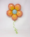 Ceramic Flower Balloon : Coral / Orange / Yellow with Blue Center