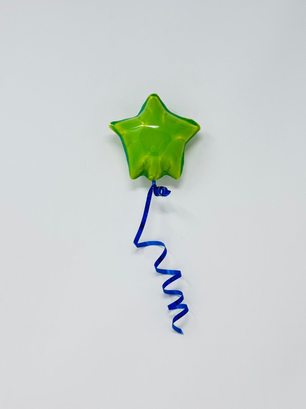 Mini Star Balloon: Lime Green - Navy Ribbon