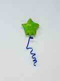 Mini Star Balloon: Lime Green - Navy Ribbon