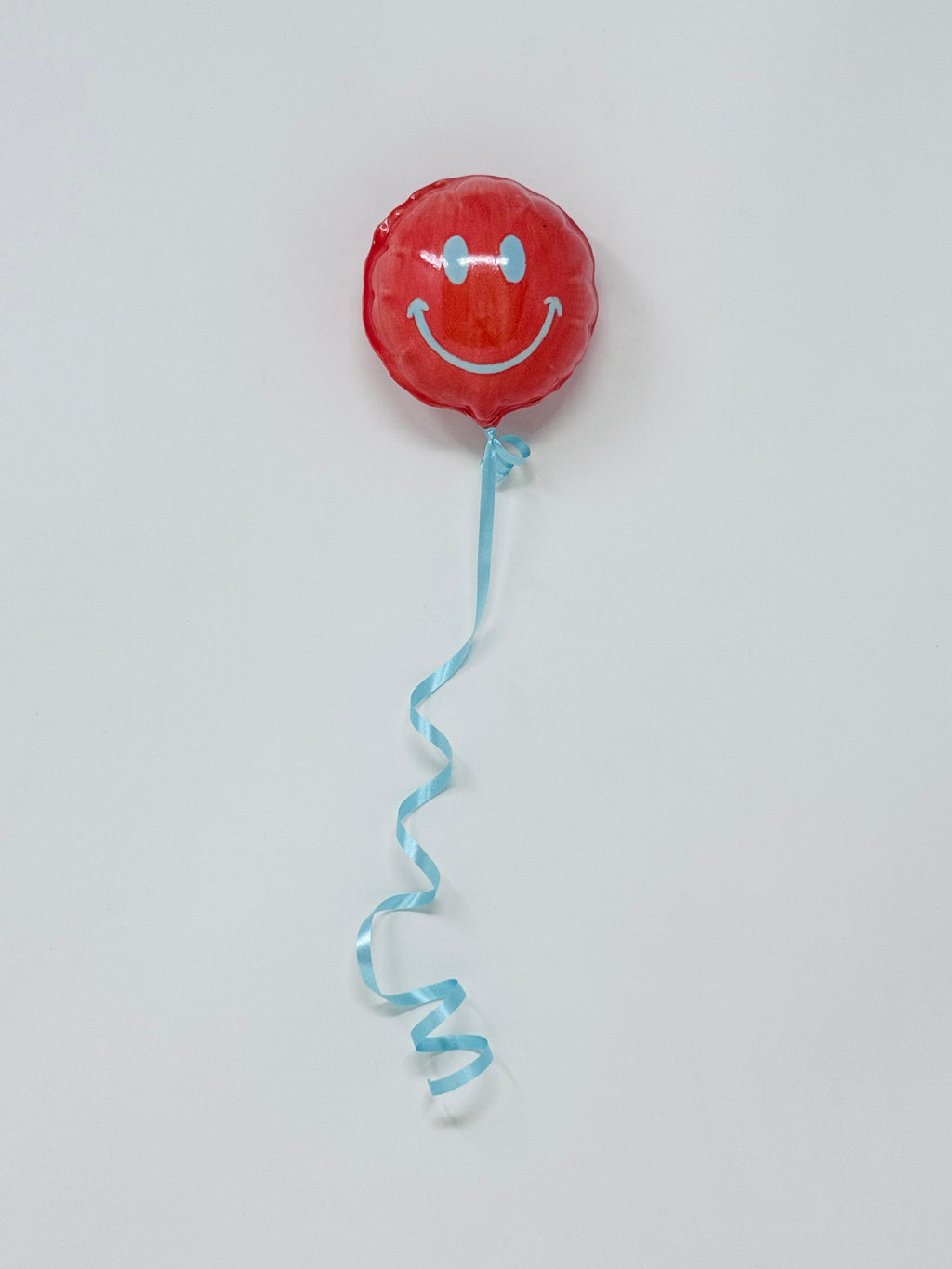 Mini Smiley Balloon: Coral - Baby Blue
