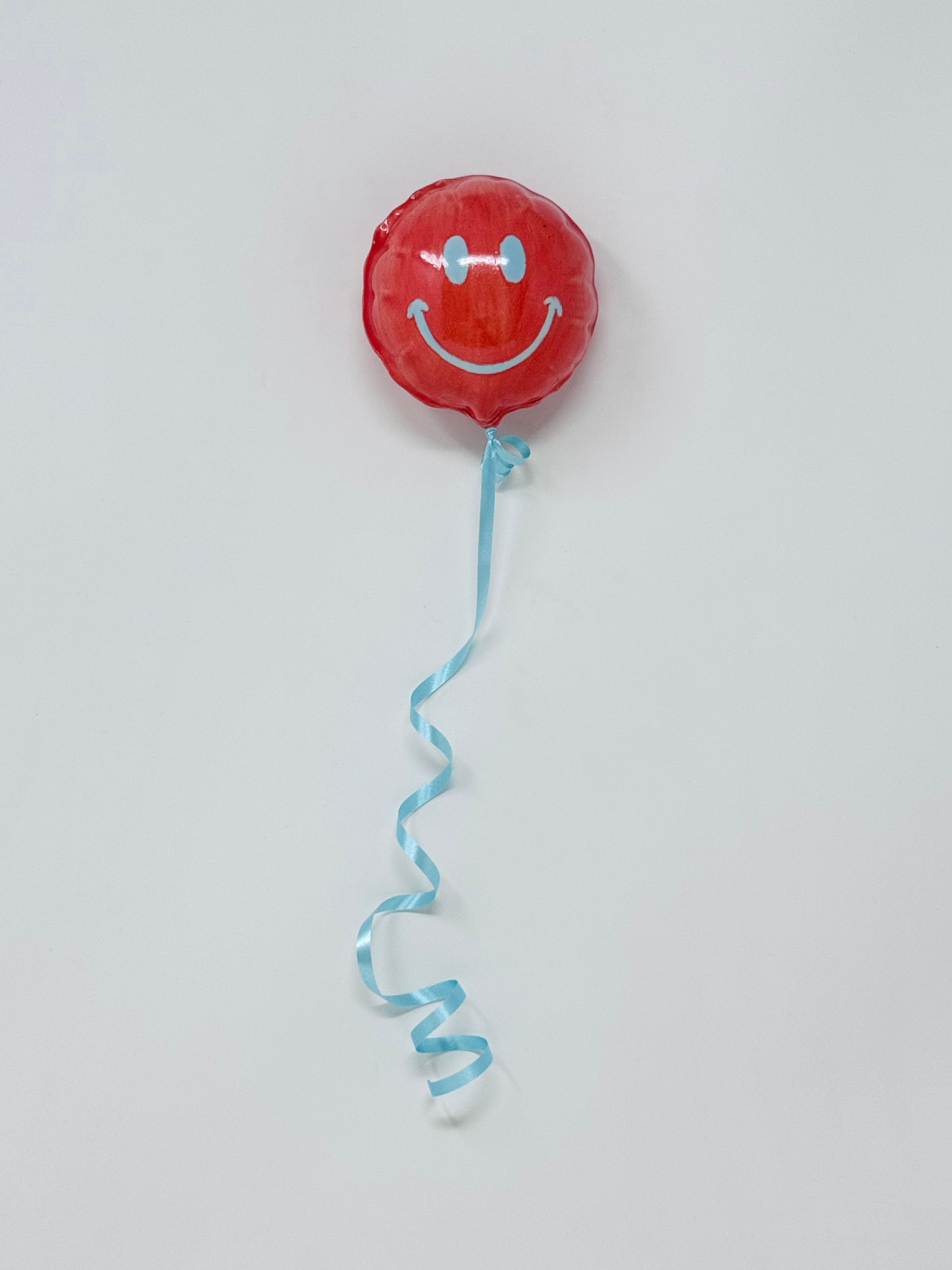 Mini Smiley Balloon: Coral - Baby Blue