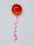 Mini Balloon: Orange - Red: Pink Ribbon