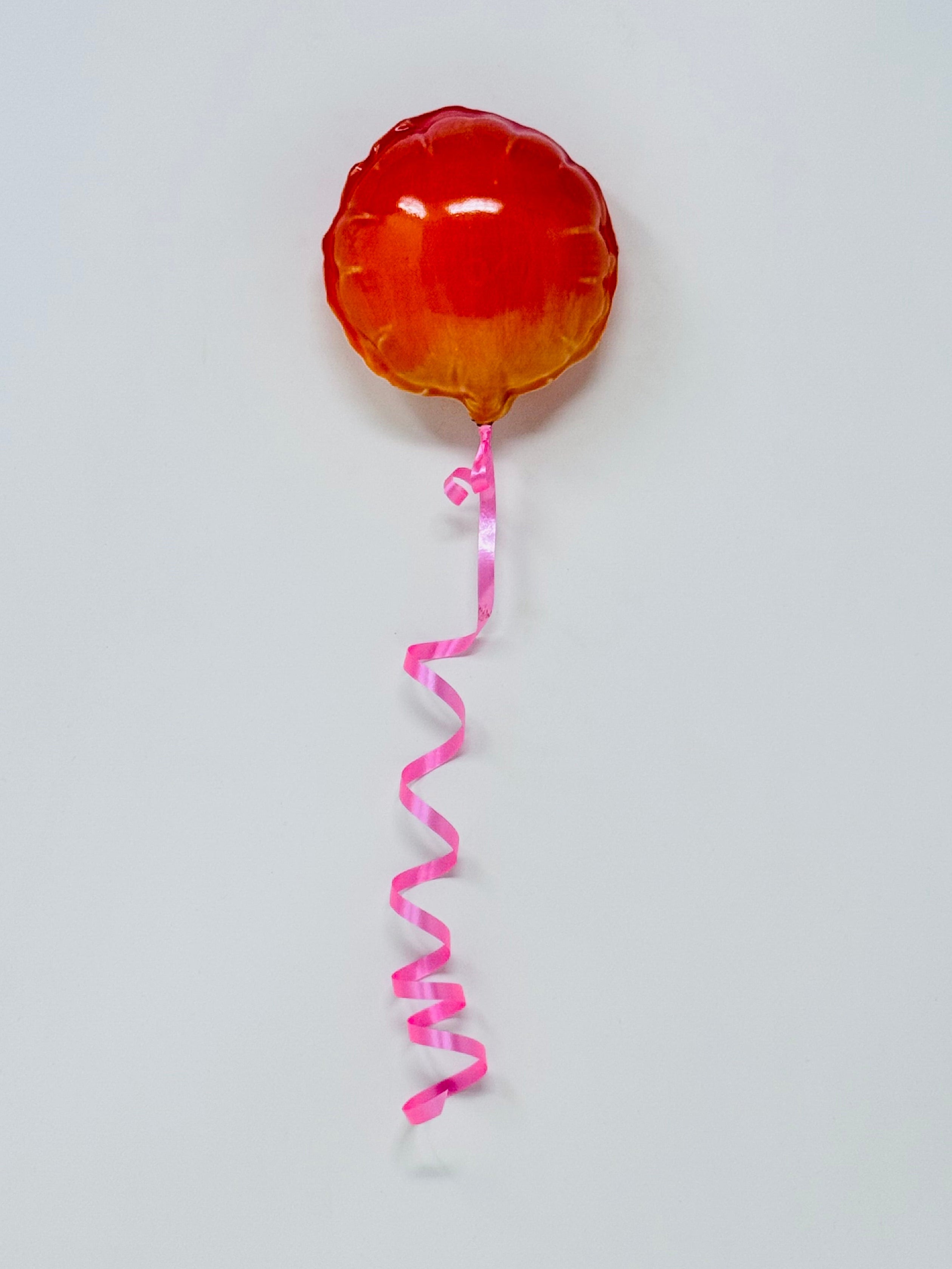 Mini Balloon: Orange - Red: Pink Ribbon