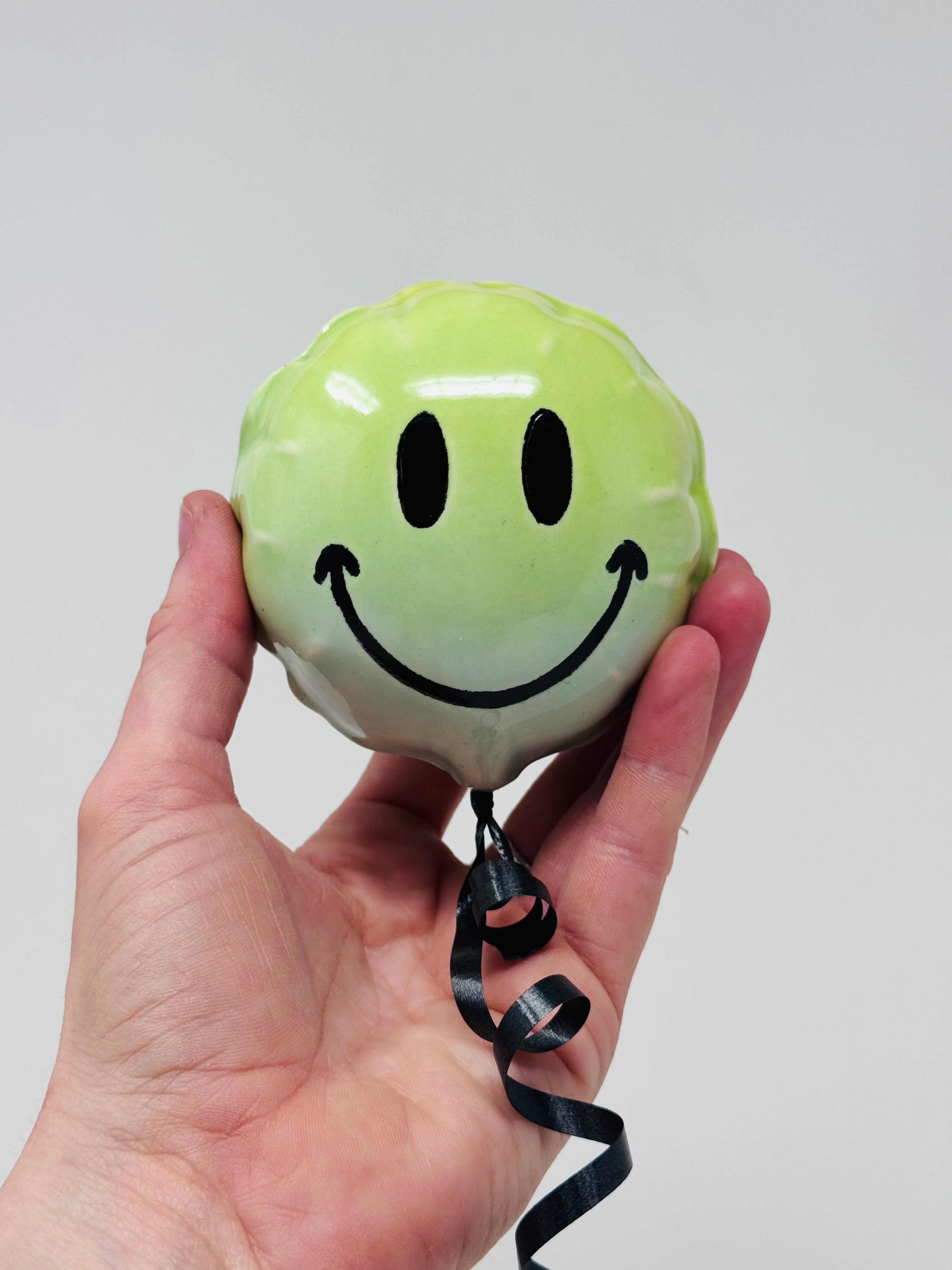 Mini Smiley Balloon: Green - Baby Blue