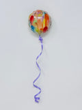 Mini Balloon: Rainbow- Purple Ribbon