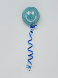 Mini Smiley Balloon: Teal Confetti
