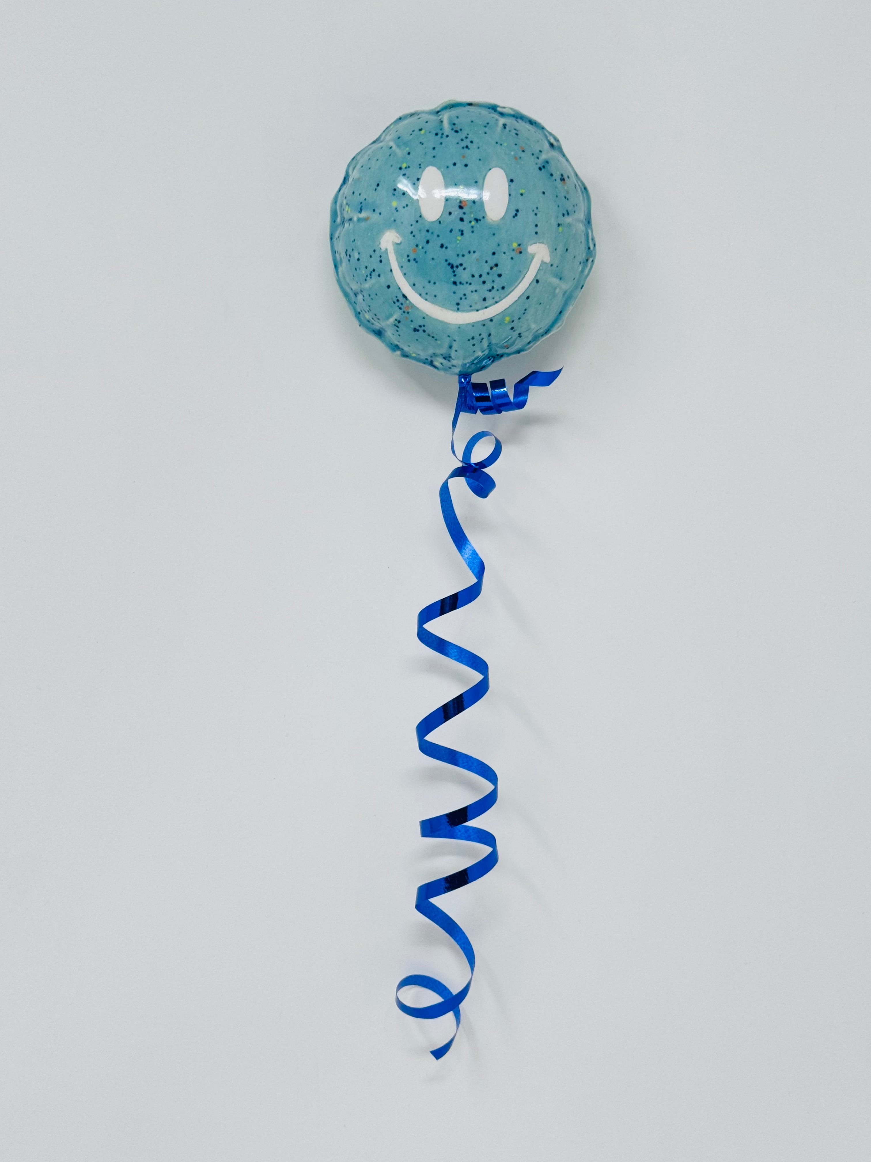 Mini Smiley Balloon: Teal Confetti