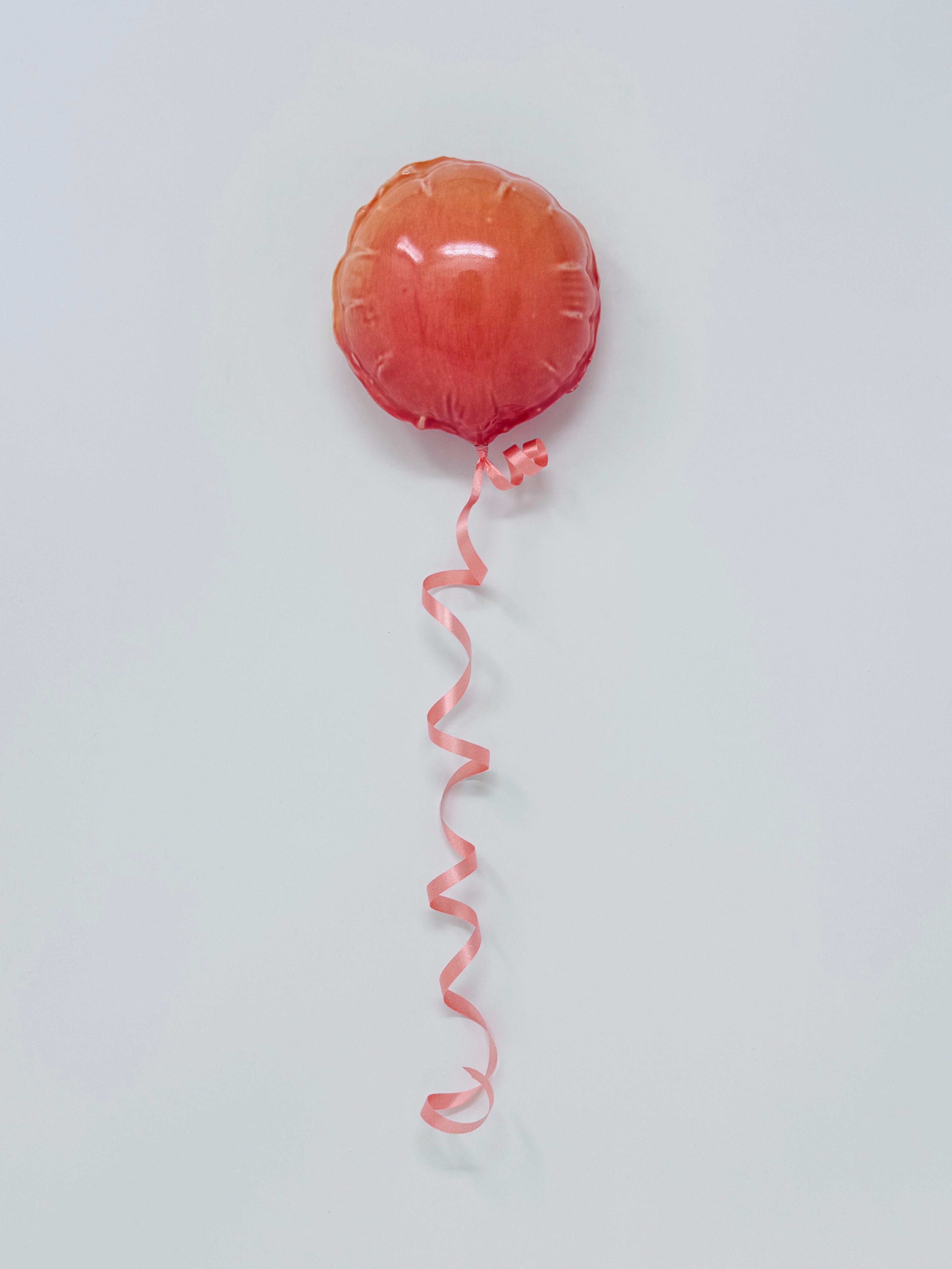 Mini Balloon: Orange - Red: Peach Ribbon