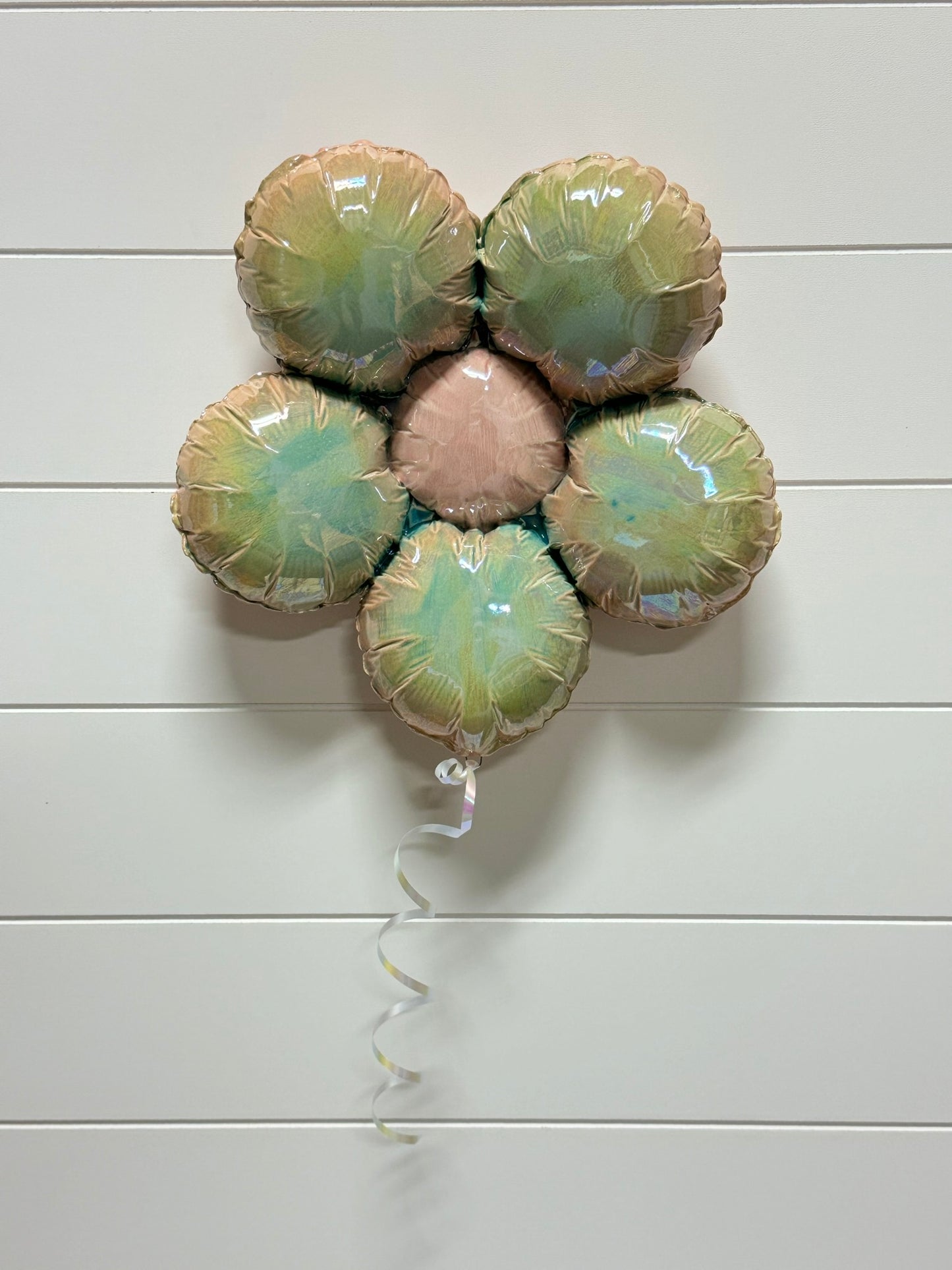 Ceramic Flower Balloon : Pink, Green and Blue